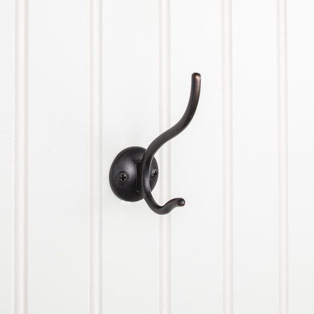 ELEMENTS BY HARDWARE RESOURCES 3-13/16" Brushed Oil Rubbed Bronze Slender Contemporary Double Prong Wall Mounted Hook YD30-381DBAC